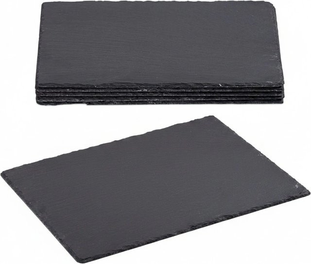 Relaxdays Schieferplatten 6er Set in Anthrazit beschriftbar B/T/H: 40 x 30 x 0,9 cm - Bild 1