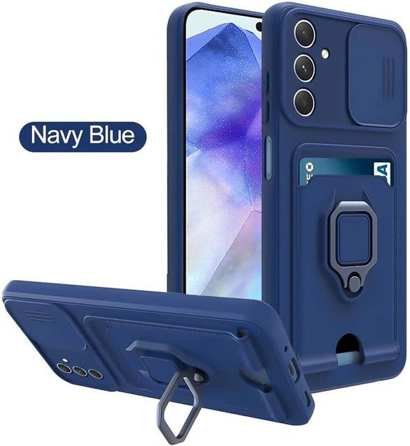 Schiebe Kamera Kartenfach Hülle für Samsung Galaxy A55 A54 A34 A24 A73 A53 A33 A23 A13 A72 A52 A32 A22 A71 A51 5G 4G in Blau - Bild 1