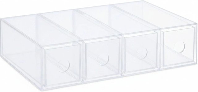 Relaxdays Schubladenbox aus Kunststoff in Transparent mit 4 Schubladen, B/T/H: 25 x 17,5 x 6 cm - Bild 1