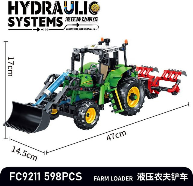 MOC Hydrauliksystem Landwirtschaftlicher Lader & Erntemaschine, Bausteine Set, ab 14 Jahren - Bild 1