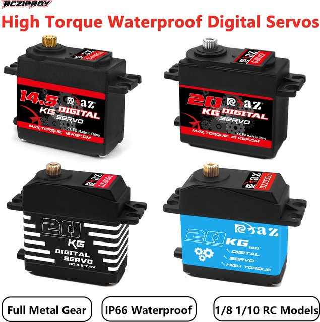 RCZIPROY RC Servo Digital Servo Servomotoren, Metall, Schwarz - Bild 1