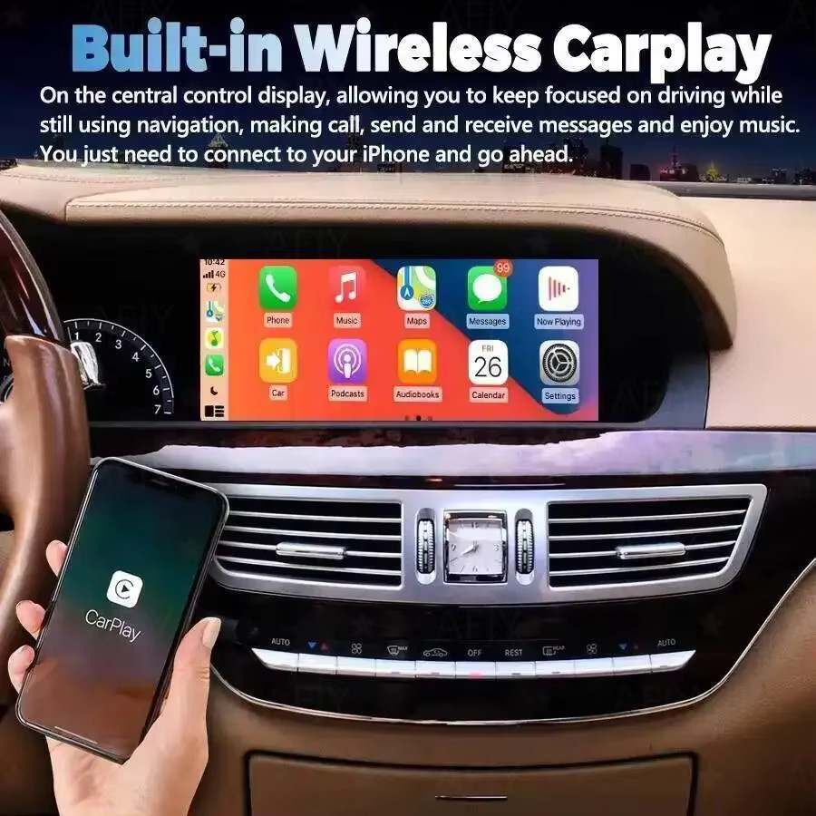 YANFU Android 14 Autoradio Multimedia System mit GPS und Carplay für Mercedes Benz S CL W221 W216 NTG3.0 3.5 - Bild 6