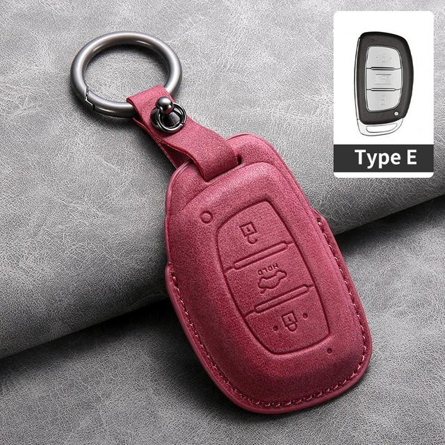 Schlüsselhülle Abdeckung für Hyundai Autofernbedienung mit 3 Tasten in Pink - Bild 1