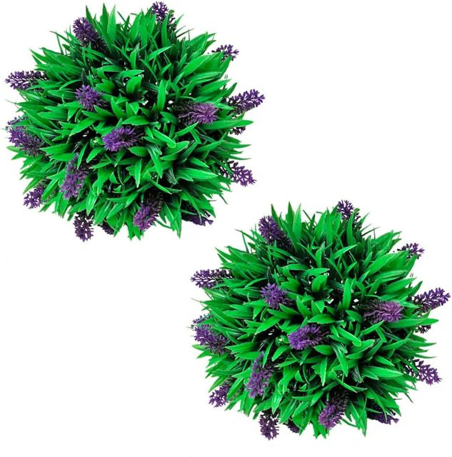 furnicato Künstliche Buchsbaumkugel mit Lavendel in Grün und Lila, 2er Set, Höhe: 28 cm - Bild 1
