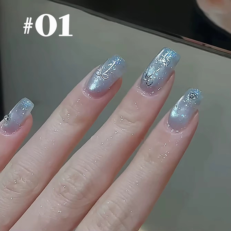 PSK Glacier Blue Cat Eye Gel Nagellack, Schimmernd, Semi-Transparent - Bild 3