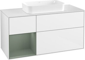 V&B Waschtischunterschrank Finion mit Wandbeleuchtung in Weiß lackiert, B/T: 120 x 60 cm - Bild 1