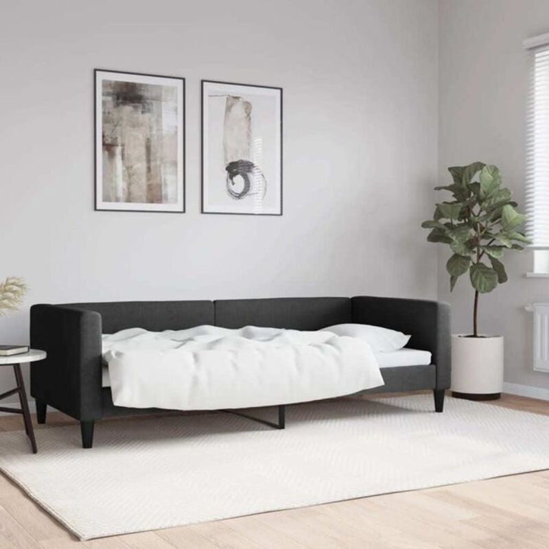 Vidaxl Polsterbett Tagesbett in Schwarz aus Stoff und Metall, B/T/H: 200 x 80 x 90 cm - Bild 1