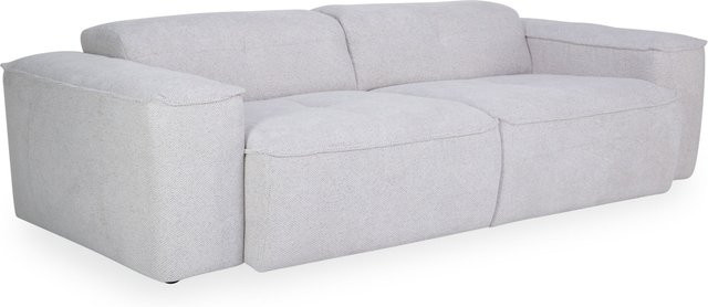 SANSBAR 3 Sitzer Sofa OSTERBAK Modern in Beige und Weiß mit Stoffbezug und Armlehnen, B: 242 cm, H: 80 cm, T: 122 cm - Bild 1