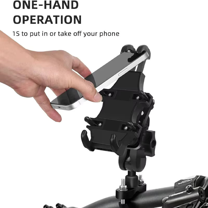 Universelle Handyhalterung für Motorrad, Fahrrad und Roller in Schwarz, passend für Smartphones von 4,7 bis 7,1 Zoll - Bild 4