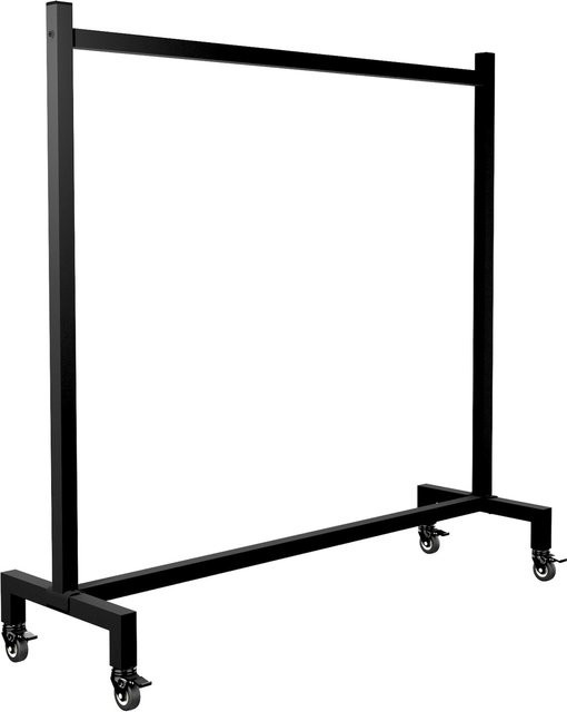 CLP Kleiderständer Gisborne rollbar, moderner Garderobenständer aus Stahl in Schwarz Matt - Bild 1