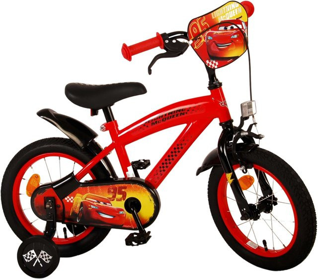 TPFSports Disney Cars Kinderfahrrad, 14 Zoll, Rot - Bild 1