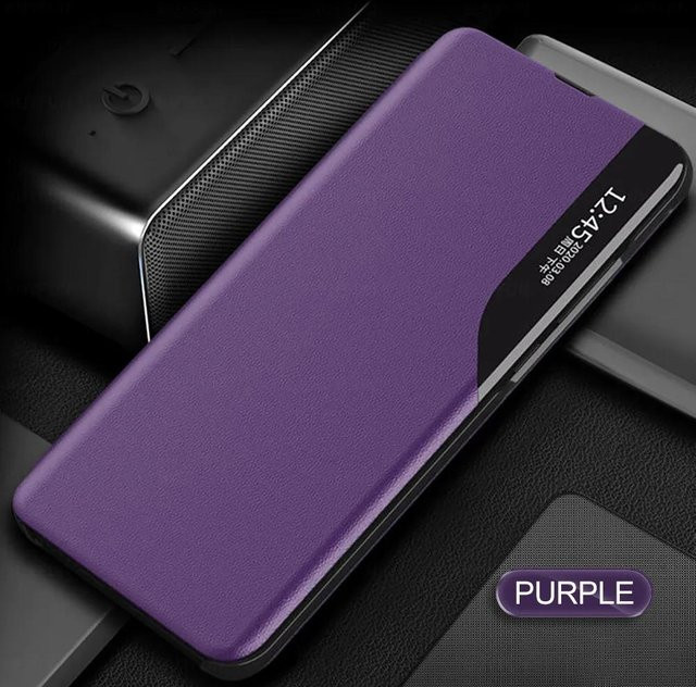 Flip Smart View Handyhülle für Samsung Galaxy S26 S24 Ultra S23 FE Plus und Galaxy S23 als Buchhülle mit Haltefunktion in Purple - Bild 1
