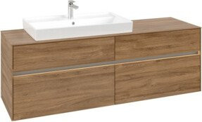V&B Waschtischunterschrank Collaro mit LED-Beleuchtung, B/T/H: 160 x 54,8 x 50 cm - Bild 1