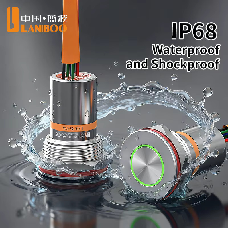LANBOO Drucktastenschalter IP68 wasserdicht und staubdicht in Silber mit 150mm Durchmesser - Bild 4