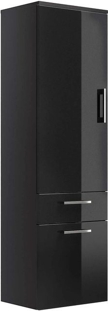 Posseik Bad-Hochschrank Rima in Anthrazit mit Soft-Close-Türen und internen Regalen, Breite: 40 cm, Höhe: 134,5 cm - Bild 1