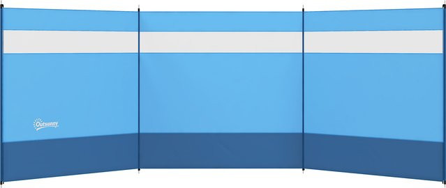 Outsunny Windschutz faltbar mit Sichtfenster in Blau, B/H/L: 440 x 140 x 1 cm - Bild 1