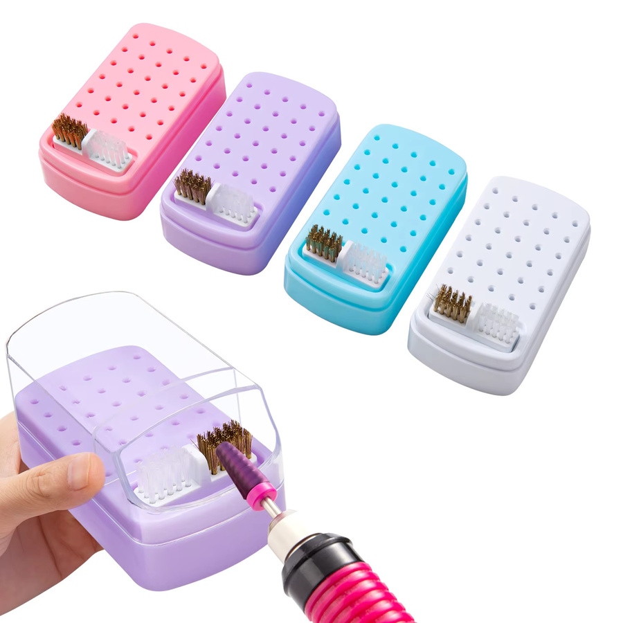 LUSLUKING Nagelbohrer-Organizer-Box, 30 Fächer, Acryl, Lila - Bild 2