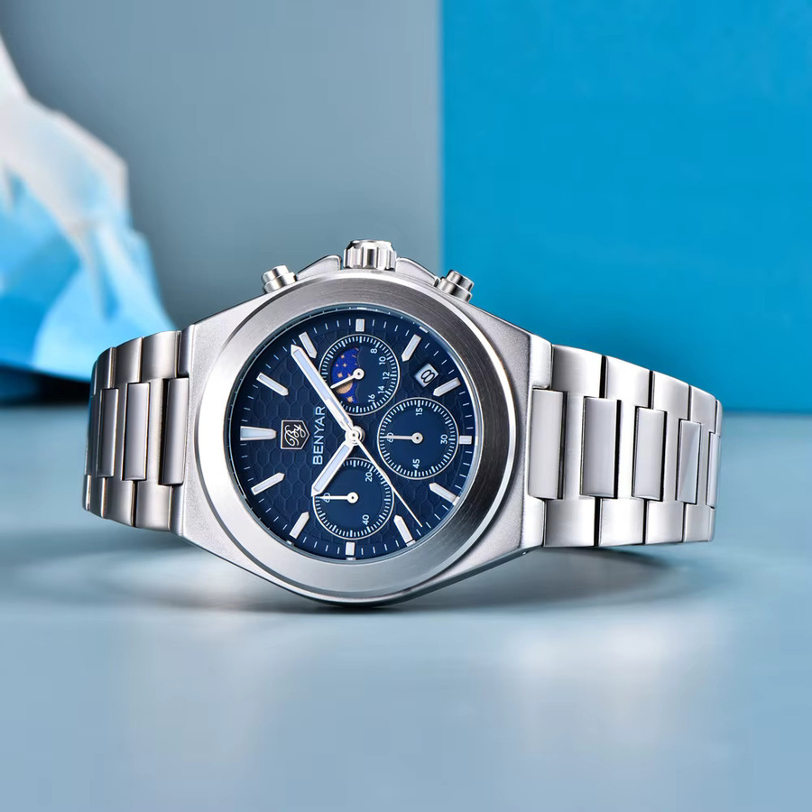 BENYAR Chronograph, Quarz, Edelstahl, Grün, Herren - Bild 4