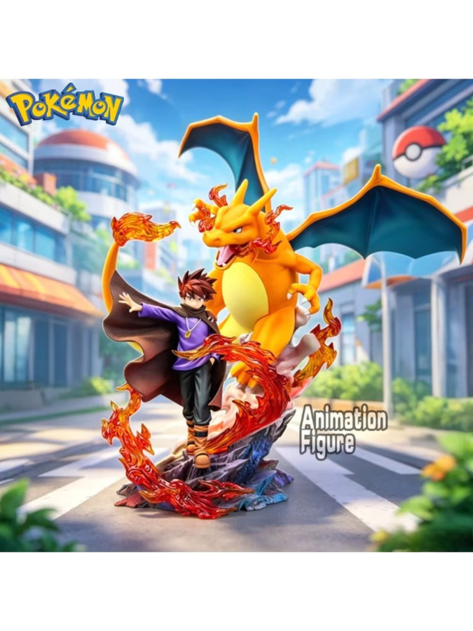Bandai Pokémon Glurak Gary Oak Actionfiguren, PVC-Statue, 17cm - Bild 3