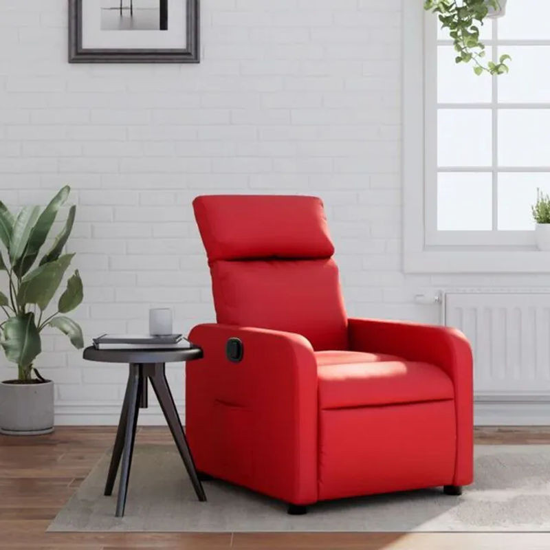 vidaxl Relaxsessel Modern in Rot aus Kunstleder, Polyester und Baumwolle - Bild 1