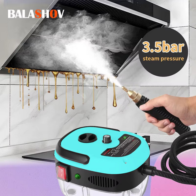 BALASHOV Handheld Dampfreiniger 2500W in Blau-Weiß für Haus, Auto und Küche - Bild 1