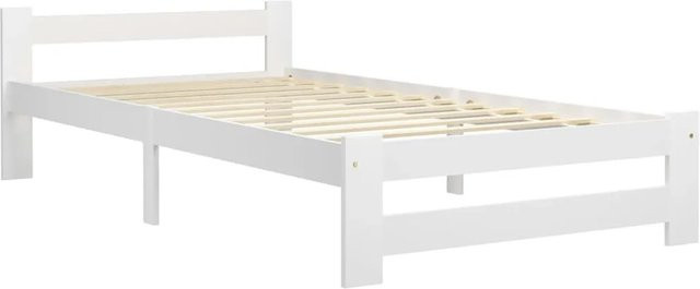 vidaXL Massivholzbett aus Kiefer in Weiß, B/T: 100 x 200 cm - Bild 1