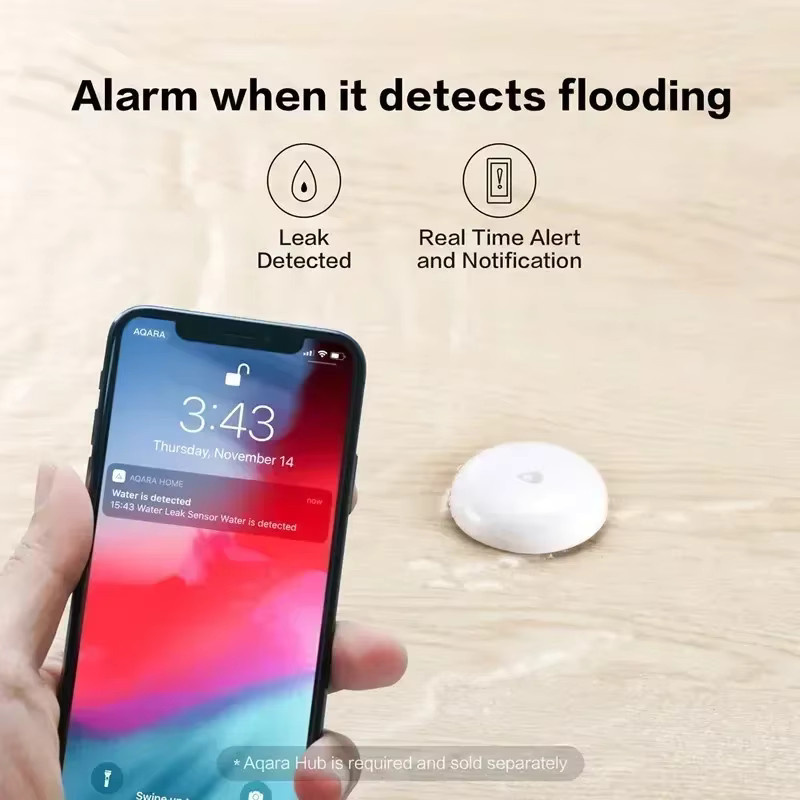 Aqara Wasser Leck Sensor ZigBee Wasserdetektor mit Alarm für Smart Home, Weiß - Bild 2