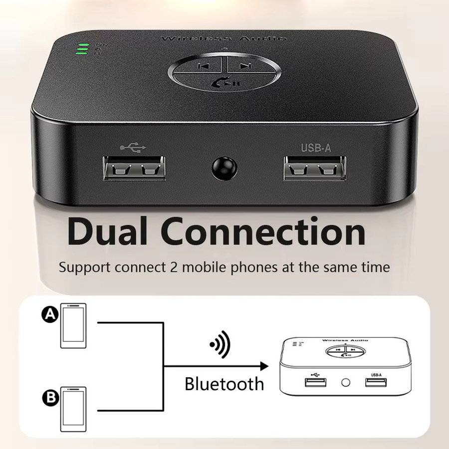kebidumei Bluetooth 6.0 Audio Receiver in Schwarz mit AUX 3,5mm, RCA und optischem Anschluss inklusive Fernbedienung für TV, PC und Lautsprecher - Bild 4