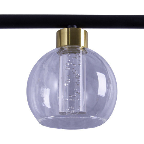 Näve LED-Pendelleuchte Brass in Schwarz und Gold mit Glas und Metall, B/T/H: 10 x 90 x 150 cm - Bild 2