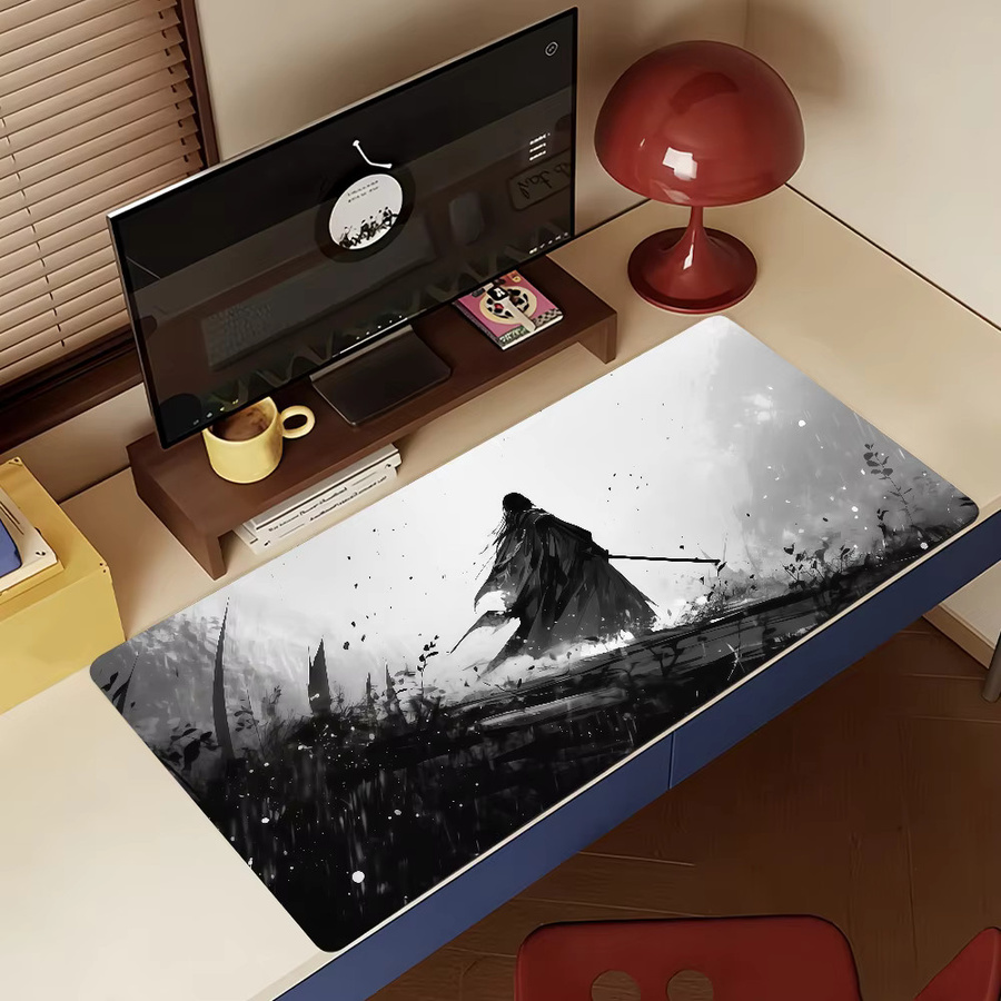 Multicolour Tuschmalerei-Schwert-Mauspad rutschfeste Schreibtischunterlage für PC und Laptop - Bild 4