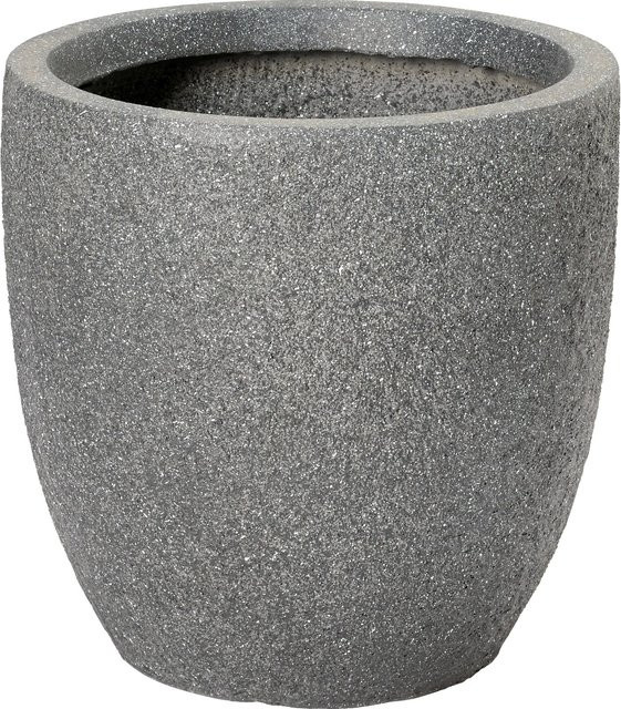 Runder Pflanztopf von Fibreclay aus Kunststein in Anthrazit, B/T/H: 35,5 x 35,5 x 31,5 cm - Bild 1