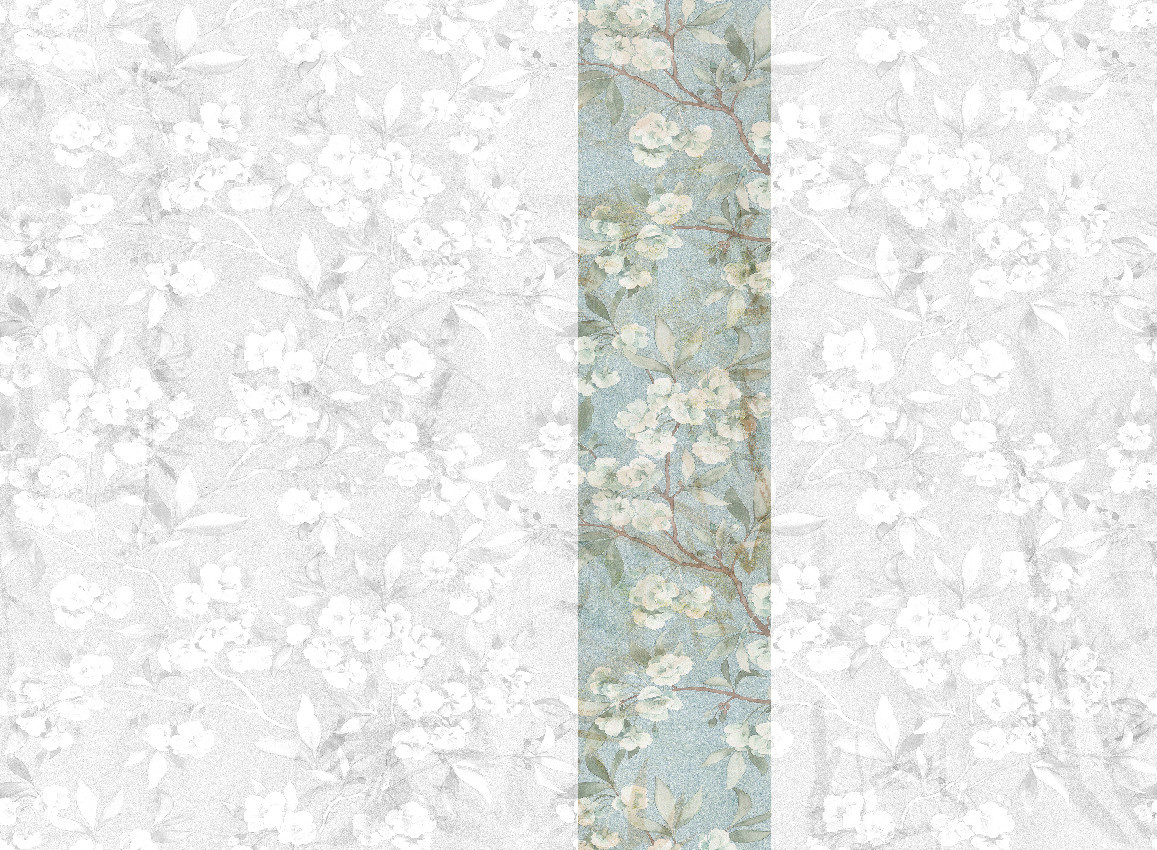 Jannelli & Volpi Mural Momo Wandpaneel Sky Blue mit floralem Design - Bild 1