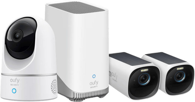 eufyCam 3 Doppelpack und eufy Indoor Cam 2K Pan & Tilt Set in Weiß - Bild 1