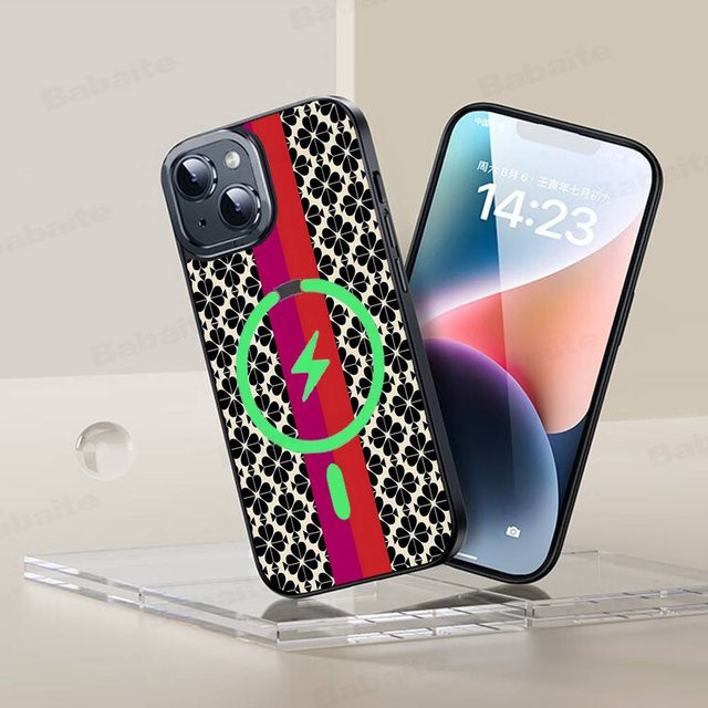 K-Kate S-Spade MagSafe Handyhülle für iPhone 16 15 14 13 12 11 Pro Max Plus mit magnetischer kabelloser Ladung in Multicolour - Bild 1