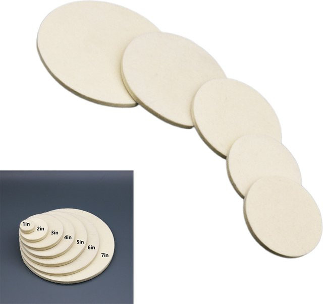 DAZZLEEX Wollfilz Polierpads Set zur Kratzerreparatur für Auto, Glas und Edelstahl, Weiß - Bild 1