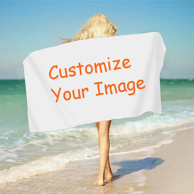 Personalisierte 3D Strandhandtücher aus Mikrofaser mit eigenem Foto für Erwachsene von Beiwoer - Bild 1