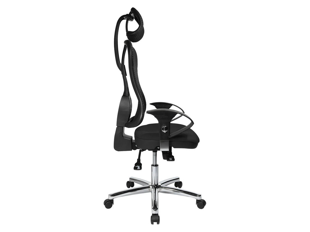 Topstar Profi Bürostuhl HJH SOLUTION DELUXE HEAD AL.U2 Drehstuhl mit Kopfstütze, Armlehnen und Netzstoff in Schwarz - Bild 2