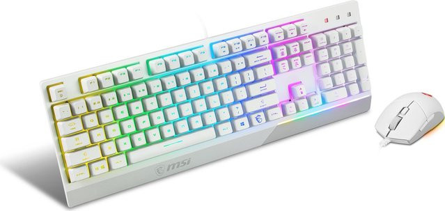 MSI Vigor GK30 Combo White Tastatur und Maus Set mit QWERTZ DE Layout und USB-A Anschluss - Bild 1