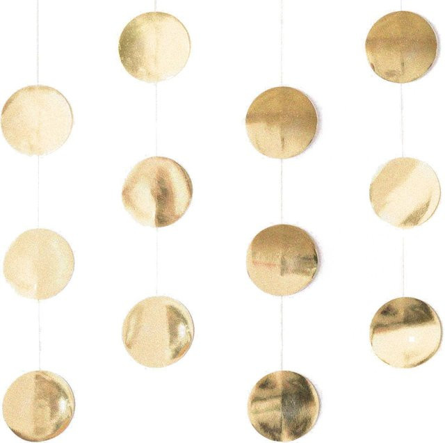 Rico Design Genähte Girlande Kreise in Gold, Länge: 1,7 m, Durchmesser: 8 cm - Bild 1