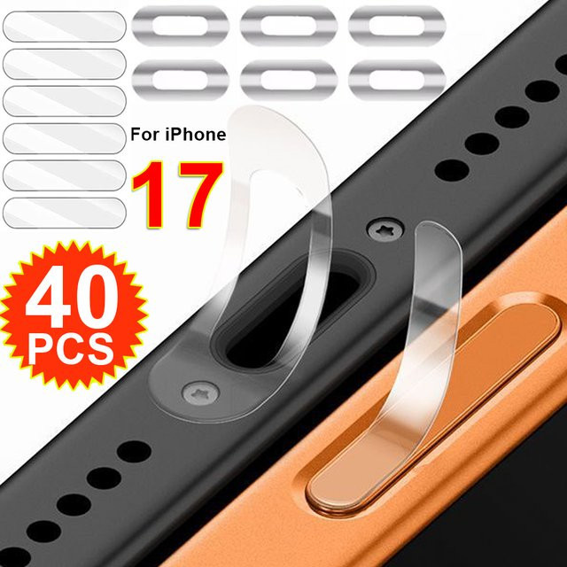 Schutzfolien-Set für iPhone 17 und iPhone 16 Pro Max mit Typ-C-Ladeanschluss-Schutz und Kamera-Knopf-Aufkleber aus gehärtetem Glas - Bild 1