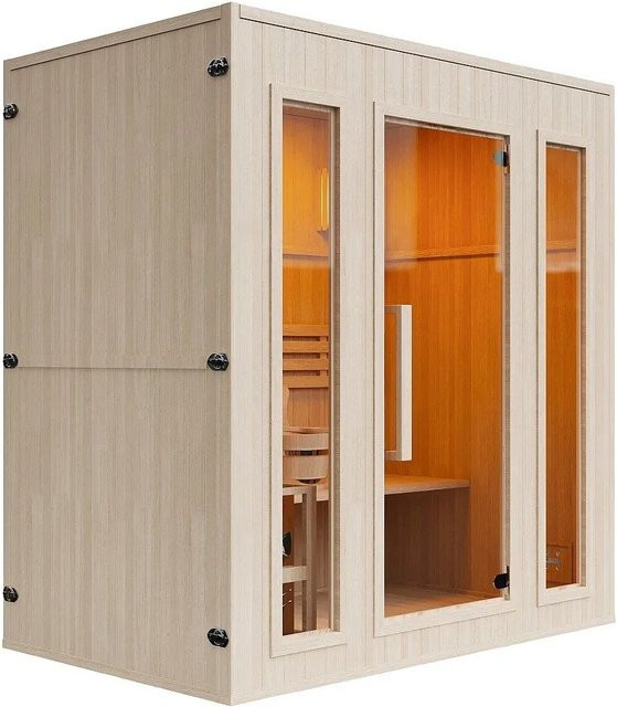 Finnische Sauna Ulvila von Vente-unique in Naturfarben Hell, Breite: 180 cm - Bild 1