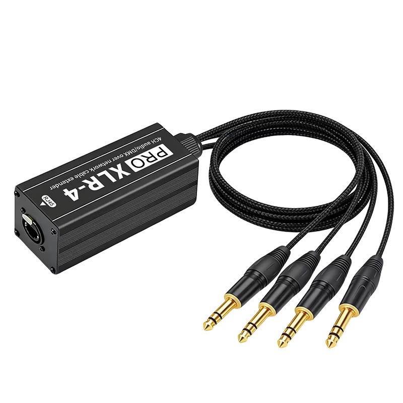 TITAK 4-Kanal XLR RJ45 Netzwerk-Extender PRO XLR-4 für professionelle Audio- und DMX512-Beleuchtung Übertragung in Schwarz - Bild 4