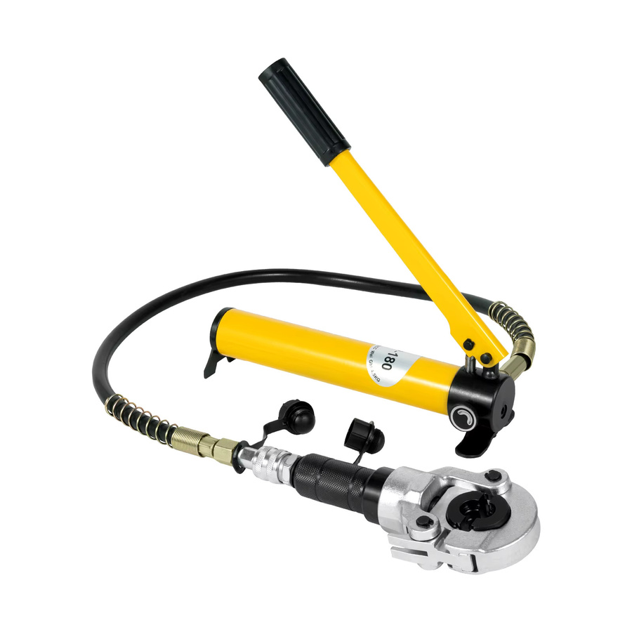 CNCEST Hydraulische Crimpzange 6T mit 360 Grad drehbarem Kopf und V/TH-förmiger Kontur in Gelb - Bild 3
