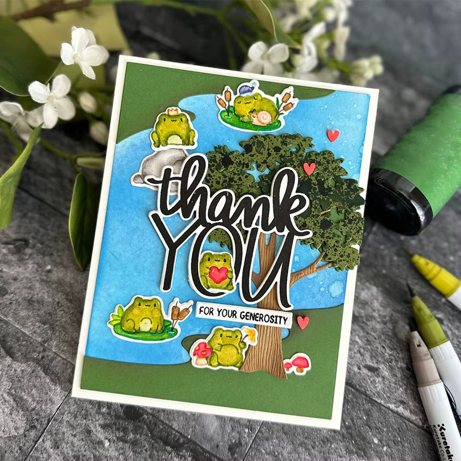 Metall Schneidwerkzeuge für geschichtete Etiketten und quadratische Baum-Motive zum Stanzen für DIY Scrapbooking und Papierhandwerk - Bild 2