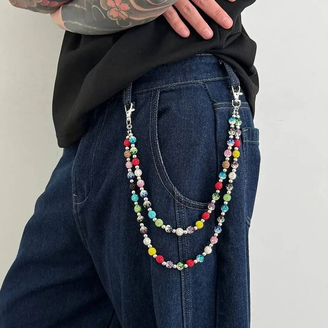 SHIXIN Taille Kette, Bunt, Perle, Doppelschicht - Bild 1