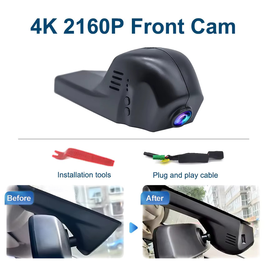 HESHECAM 4K Dashcam für BMW F-Chassis 1 2 3 4 5 6 7 X1 X2 X3 X4 X5 X6 X7 M-Serie, Armaturenbrett-Auto-Kamera, Schwarz - Bild 6