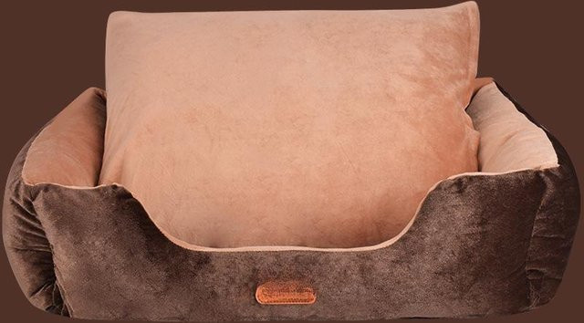 Waschbare Hundehütte aus Plüsch für Hunde und Katzen in Beige, B/T/H: 53 x 46 x 15 cm - Bild 1