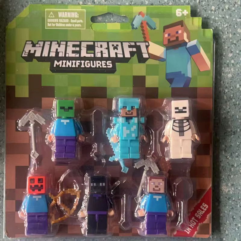 GAGAGIRL Minecraft Bausteine Set mit 6 Figuren und Zubehör, Mehrfarbig, DIY Zusammenbaubares Set für Kinder ab 6 Jahren - Bild 2