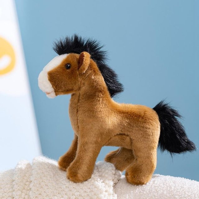 Niedliche Simulations-Pony-Puppe, Plüschtier, braun, 20cm - Bild 1