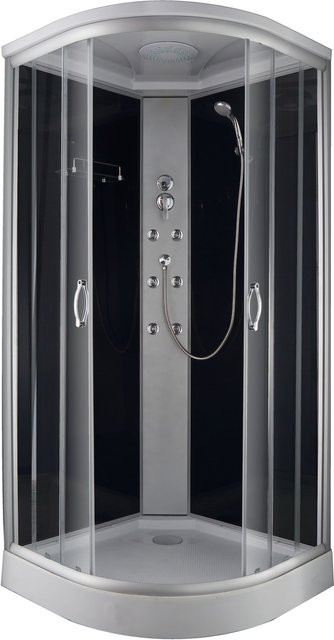 Sanotechnik Komplettduschkabine Relax 2 Quadrant Eckdusche in Schwarz und Transparent - Bild 1